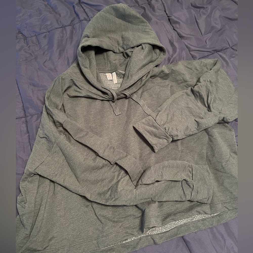 Zella - Slight Crop Hooded Sweatshirt (Green - XL)